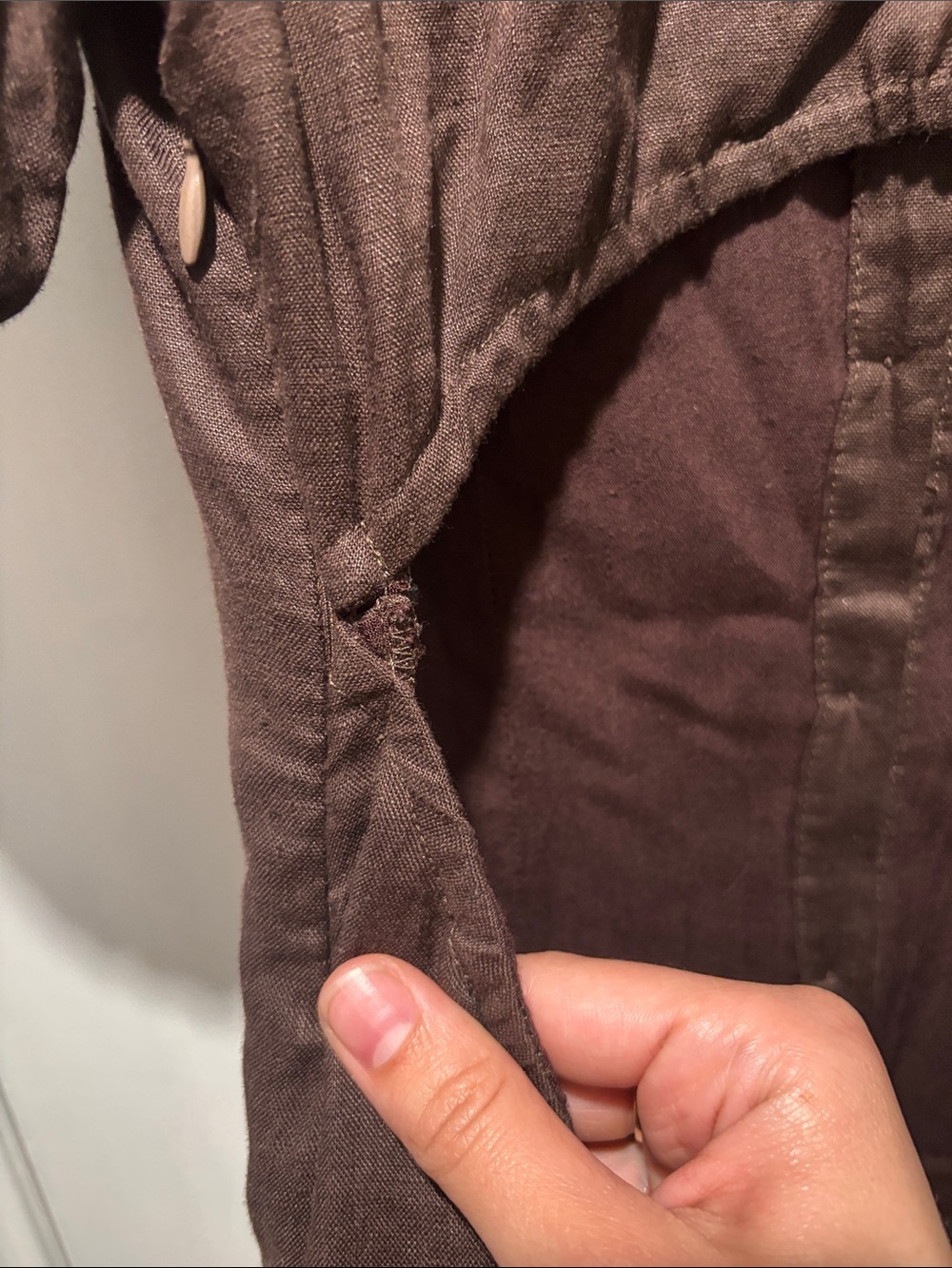 DISSH Elain chocolate brown linen open back midi dress - Picture 8 of 8